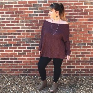 {PLUS SIZE} off the shoulder sweater